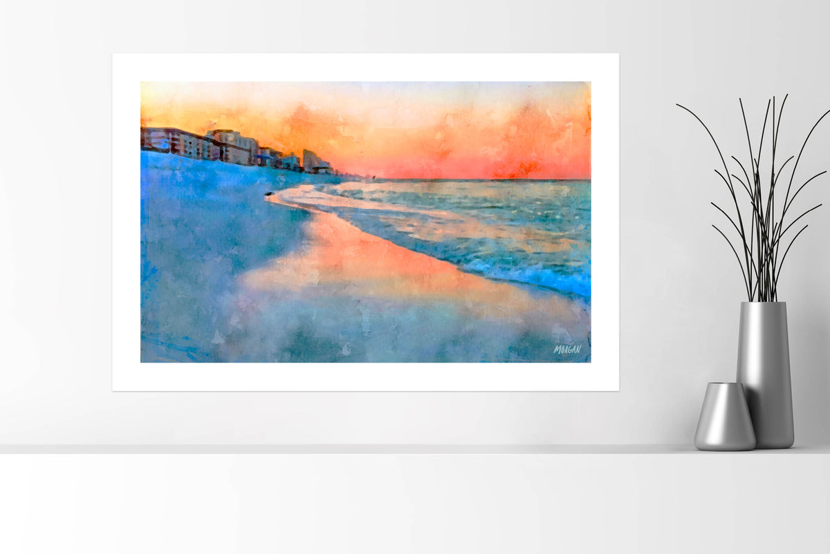 36 x 24 6 AM Panama City Beach Unframed Art Print