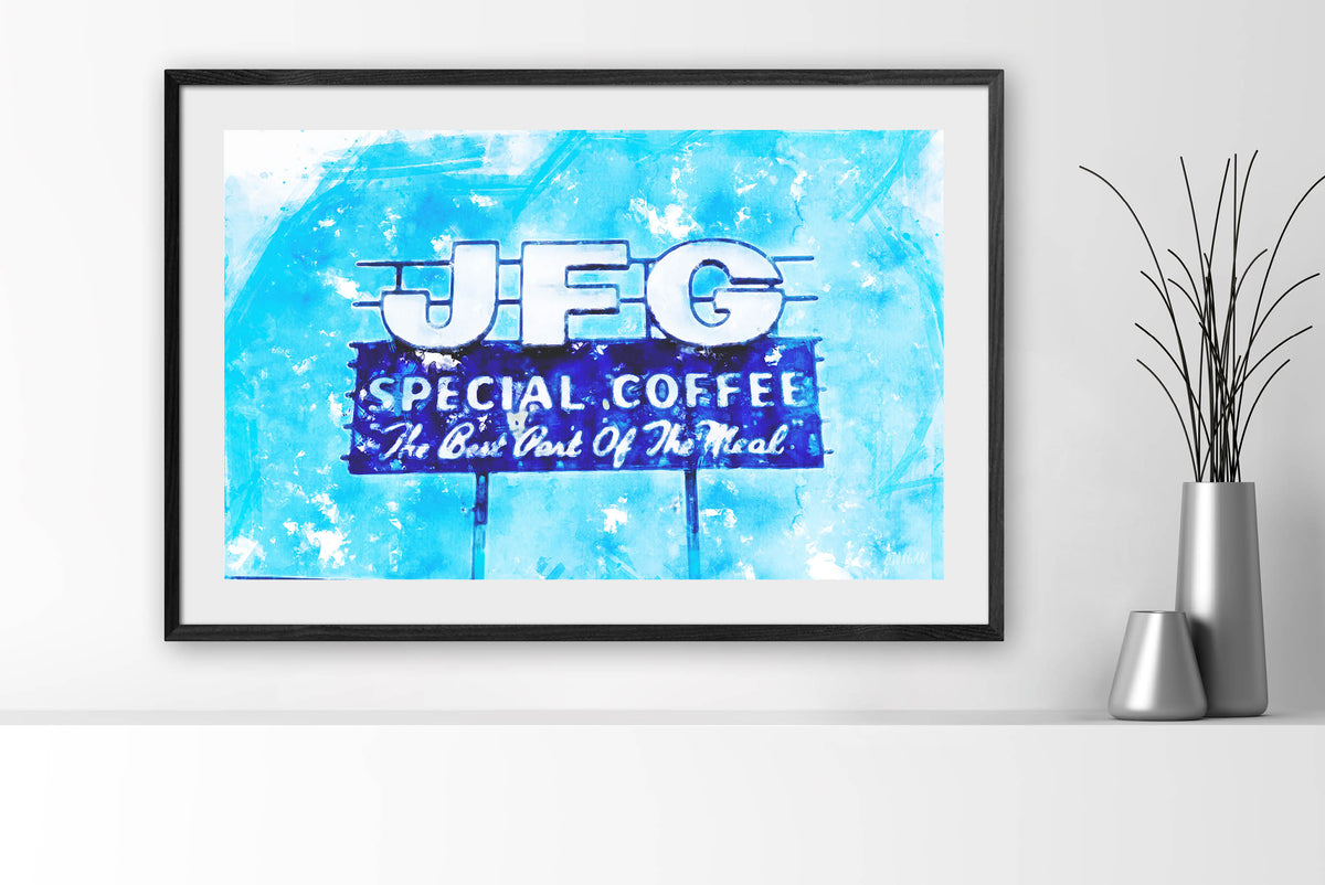 JFG Coffee Sign - Knoxville Art Prints