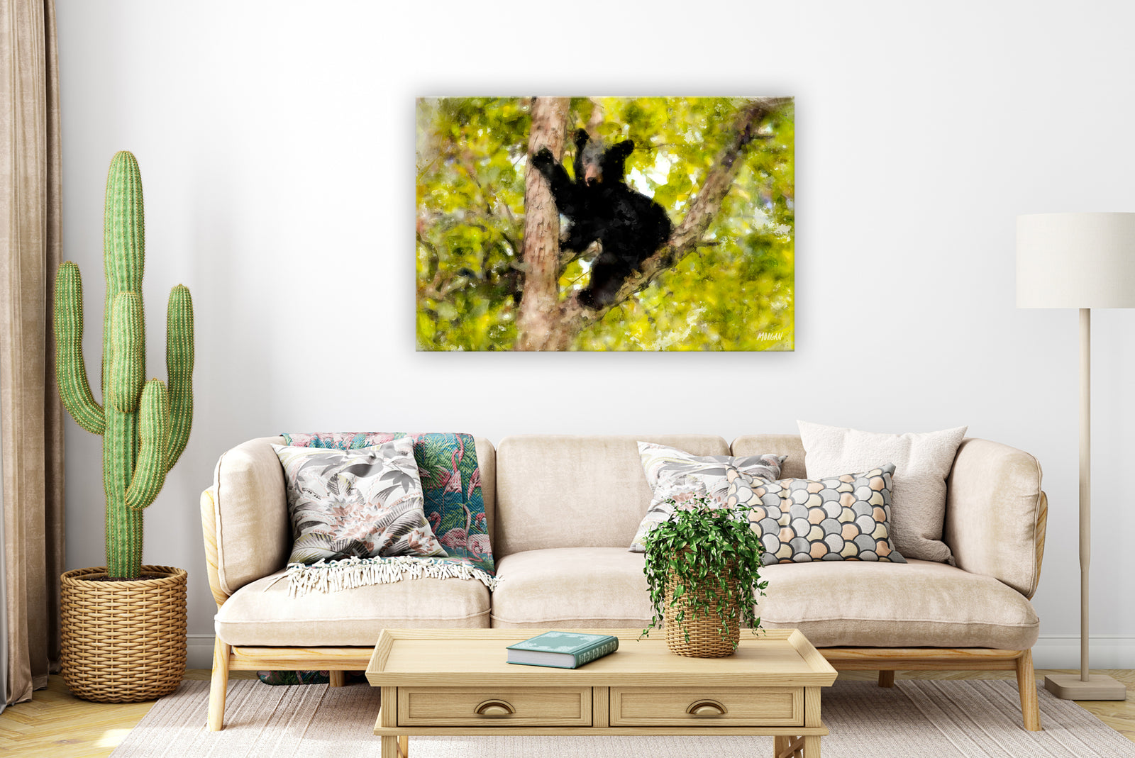 Black bear cub in the smoky mountains wall art.