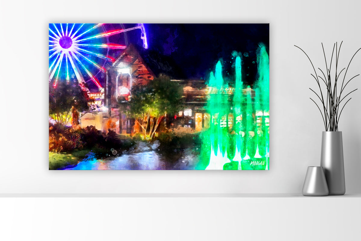 The Island at Pigeon Forge – Smoky Mountains large canvas art print.